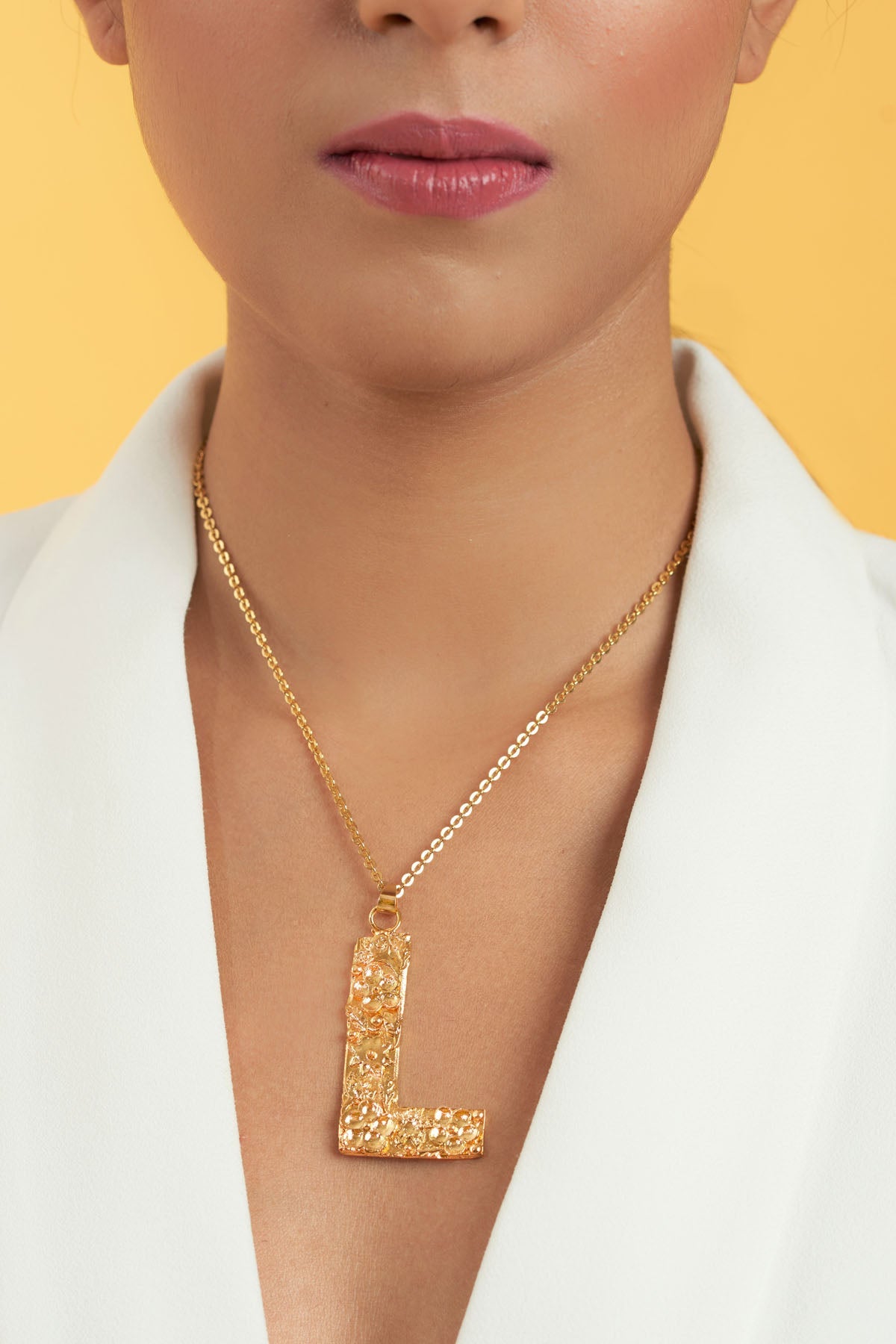 Buy RUHHEITE Gold Plated L Letter Pendant For Women by Esme Available Online at ScrollnShops